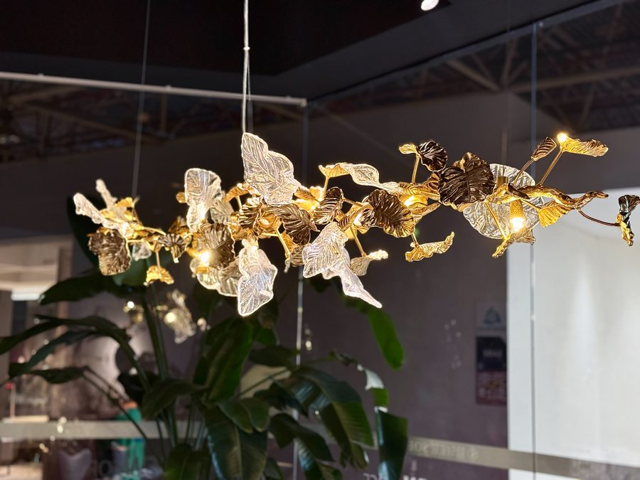 Brass lighting fixture made by lost-wax casting
